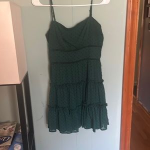 Dark green spaghetti strap dress